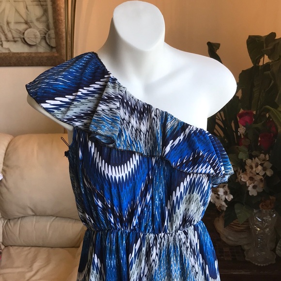 Wavy Pattern One Sleeve / Strap summer Dress - Picture 2 of 5